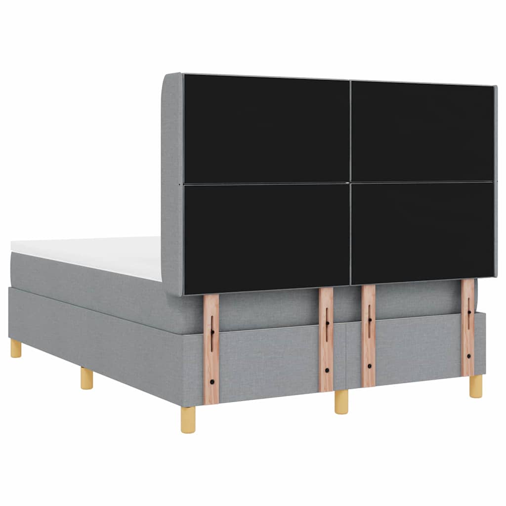 vidaXL Κρεβάτι με ελατήρια Ανοιχτό γκρι 160 x 200 cm ύφασμα