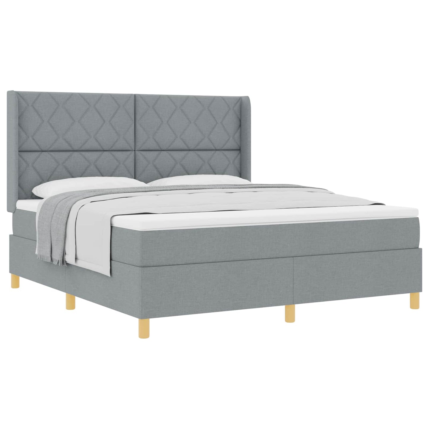 vidaXL Κρεβάτι με ελατήρια Ανοιχτό γκρι 180 x 200 cm ύφασμα