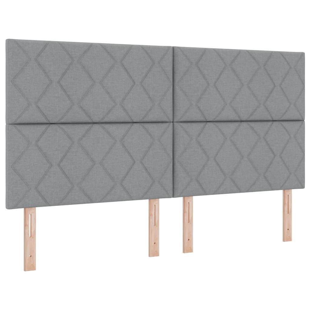 vidaXL Κρεβάτι με ελατήρια Ανοιχτό γκρι 180 x 200 cm ύφασμα