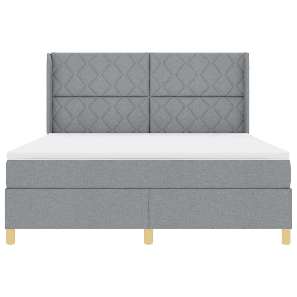 vidaXL Κρεβάτι με ελατήρια Ανοιχτό γκρι 180 x 200 cm ύφασμα
