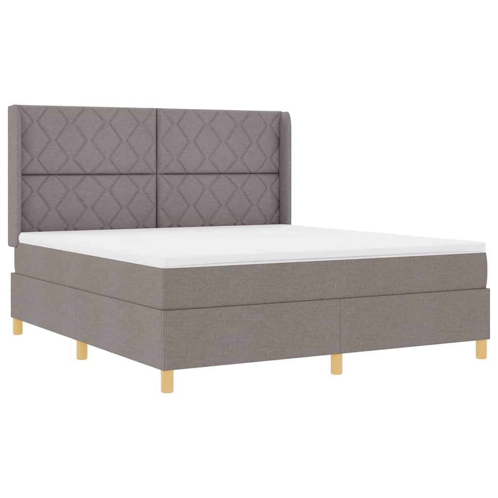 vidaXL Κρεβάτι με ελατήρια με κεφαλάρι Taupe 180 x 200 cm ύφασμα
