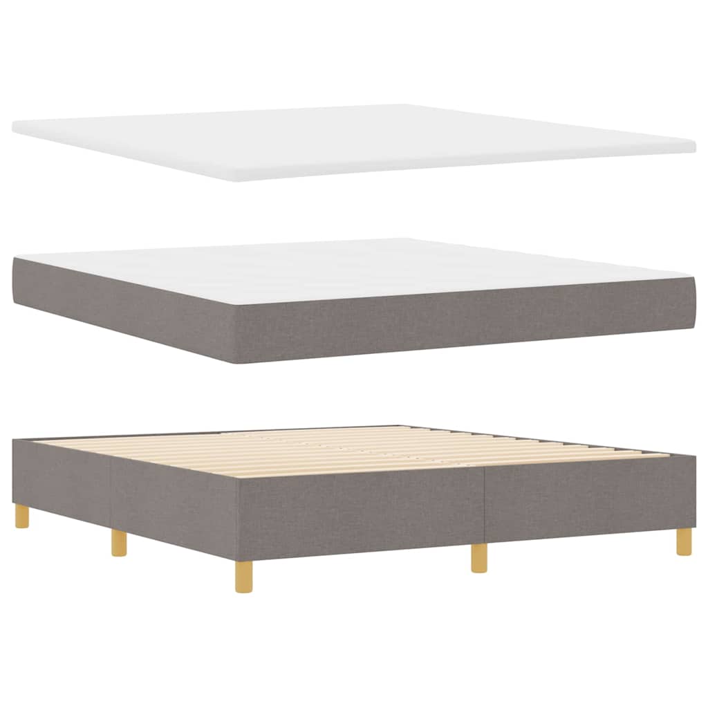 vidaXL Κρεβάτι με ελατήρια με κεφαλάρι Taupe 180 x 200 cm ύφασμα