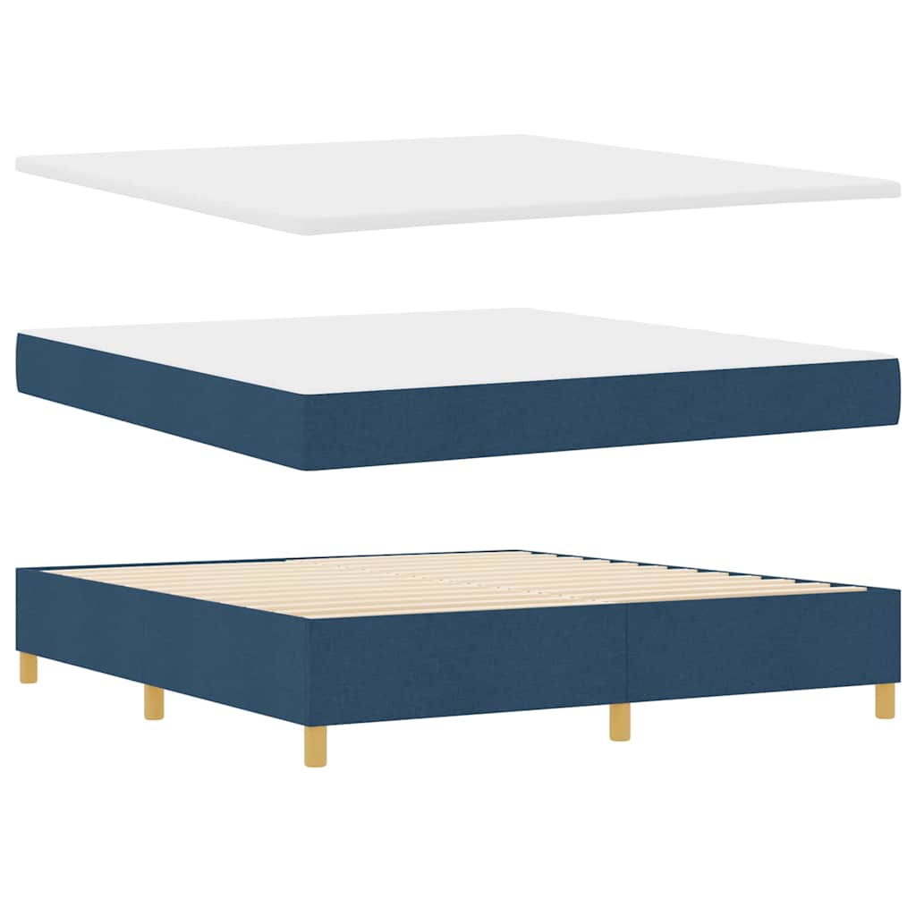 vidaXL Κρεβάτι με ελατήρια με κεφαλάρι Μπλε 180 x 200 cm ύφασμα