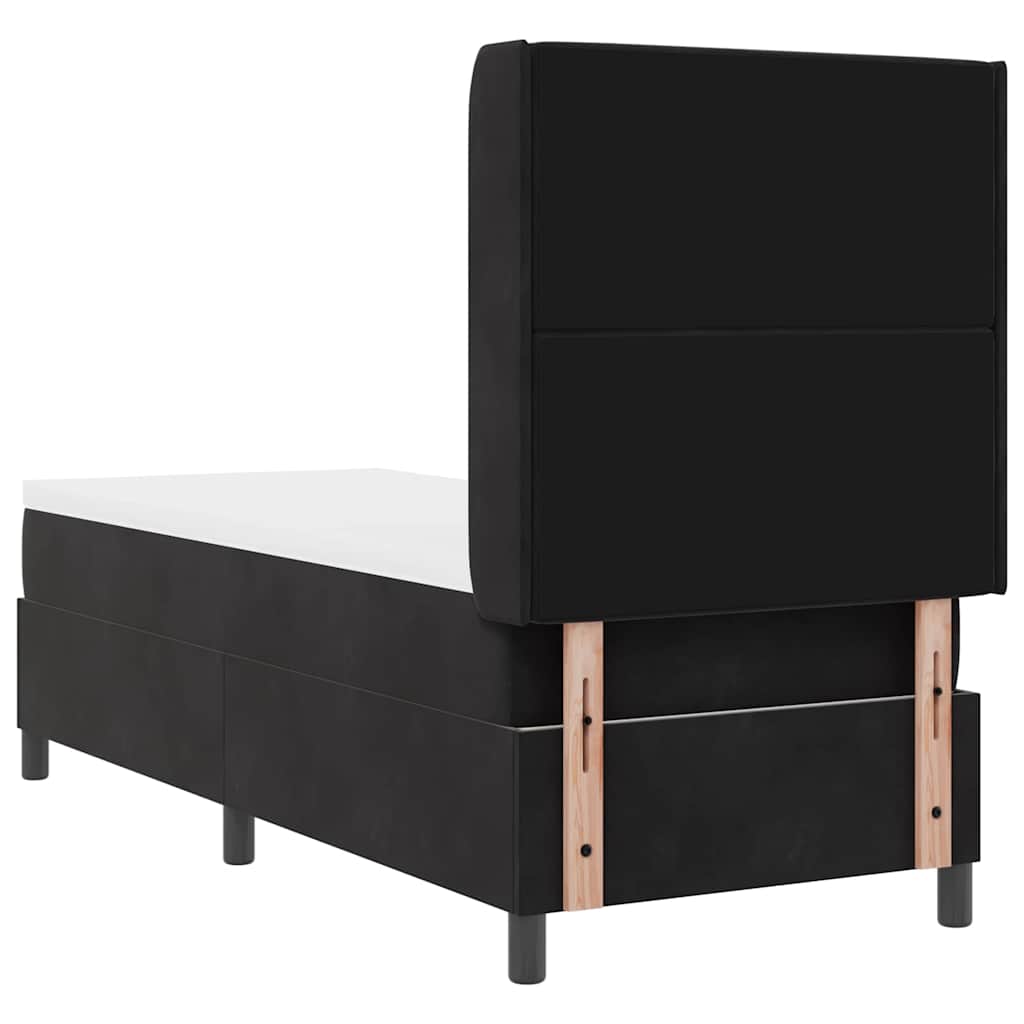 vidaXL Κρεβάτι με ελατήρια με στρώμα Μαύρο 80 x 200 cm Βελούδο