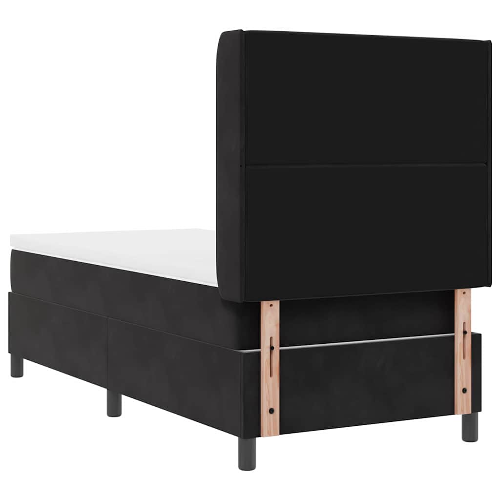 vidaXL Κρεβάτι με ελατήρια με στρώμα Μαύρο 100 x 200 cm Βελούδο