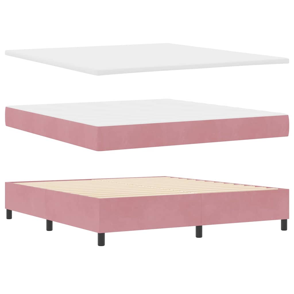 vidaXL Κρεβάτι με ελατήρια με στρώμα Ροζ 180 x 200 cm Βελούδο