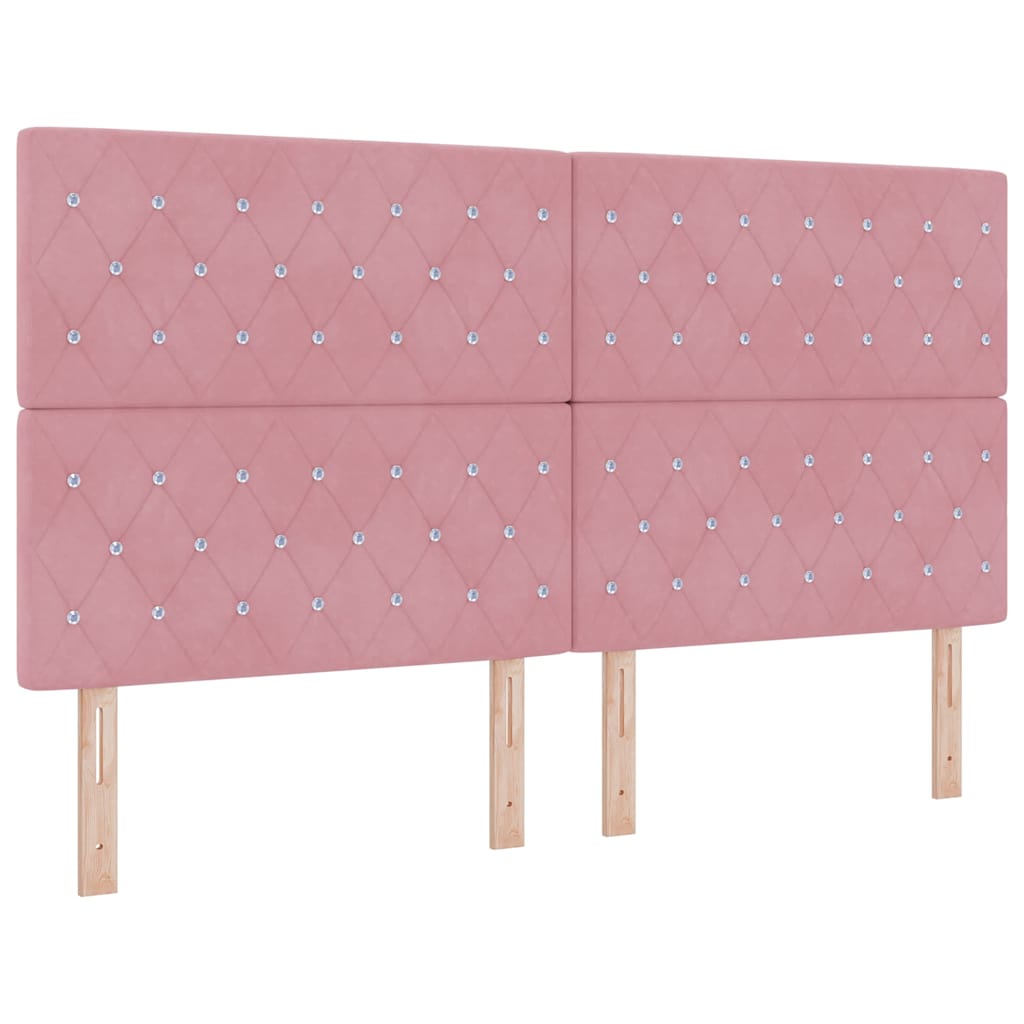 vidaXL Κρεβάτι με ελατήρια με στρώμα Ροζ 180 x 200 cm Βελούδο