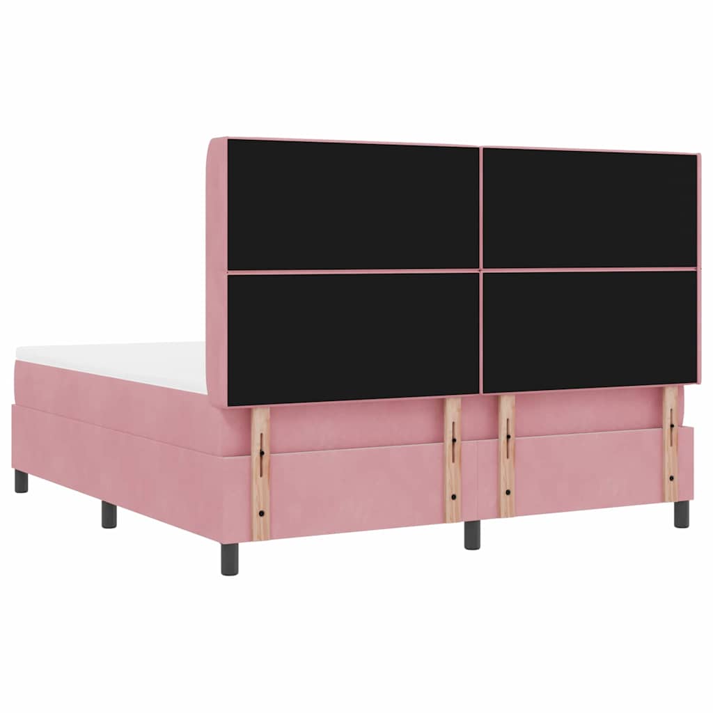 vidaXL Κρεβάτι με ελατήρια με στρώμα Ροζ 180 x 200 cm Βελούδο