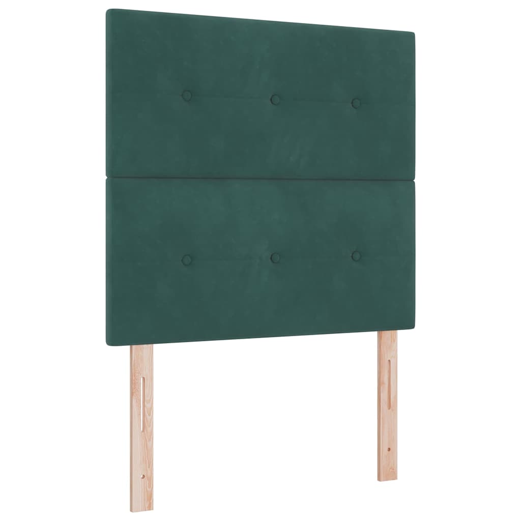 vidaXL Κρεβάτι με ελατήρια Σκούρο Πράσινο 100 x 200 cm Βελούδο