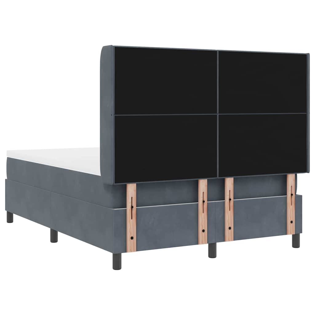 vidaXL Κρεβάτι με ελατήρια Σκούρο Γκρι 140 x 200 cm Βελούδο