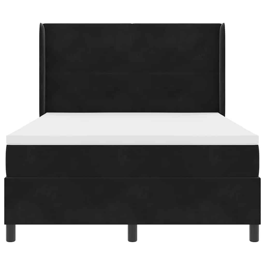 vidaXL Κρεβάτι με ελατήρια με κεφαλάρι Μαύρο 140 x 200 cm Βελούδο