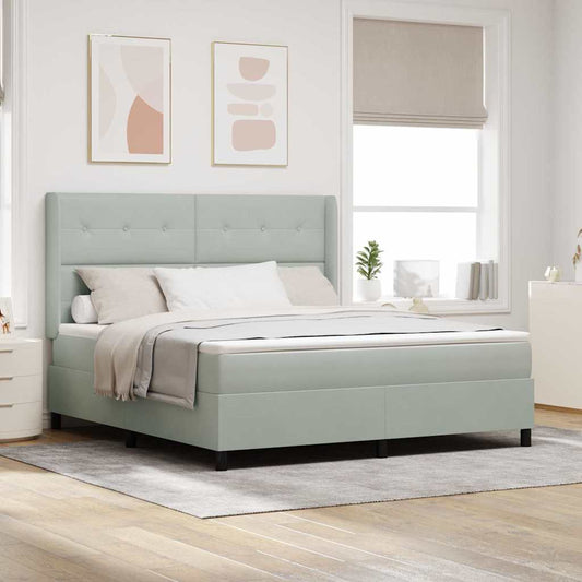 vidaXL Κρεβάτι με ελατήρια Ανοιχτό γκρι 180 x 200 cm Βελούδο