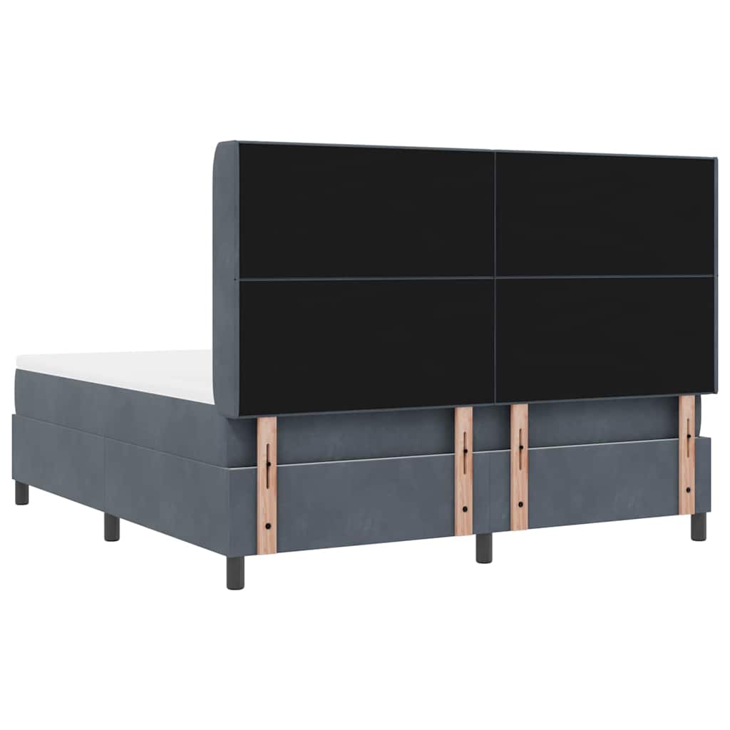 vidaXL Κρεβάτι με ελατήρια Σκούρο Γκρι 180 x 200 cm Βελούδο