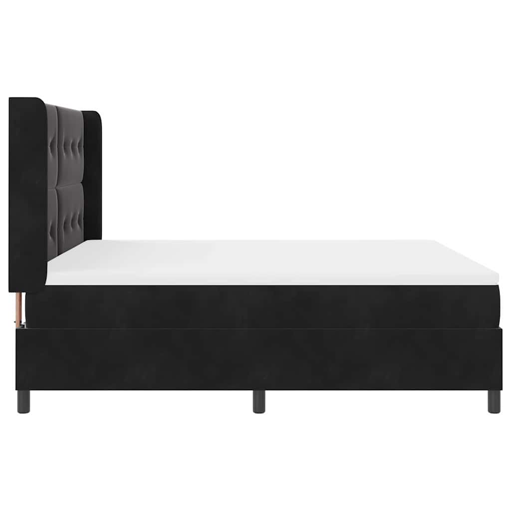 vidaXL Κρεβάτι με ελατήρια με κεφαλάρι Μαύρο 180 x 200 cm Βελούδο