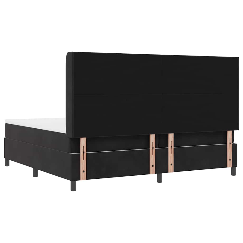 vidaXL Κρεβάτι με ελατήρια με κεφαλάρι Μαύρο 200 x 200 cm Βελούδο