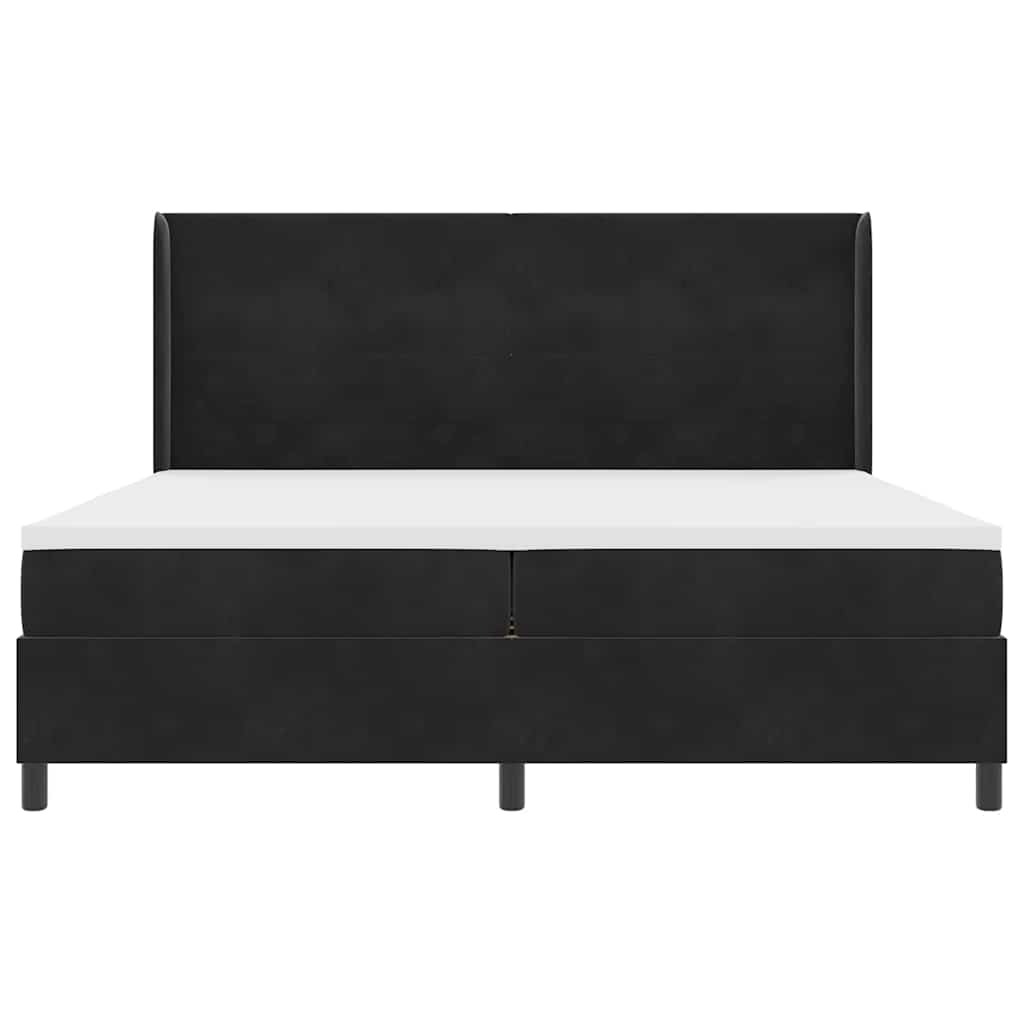 vidaXL Κρεβάτι με ελατήρια με κεφαλάρι Μαύρο 200 x 200 cm Βελούδο