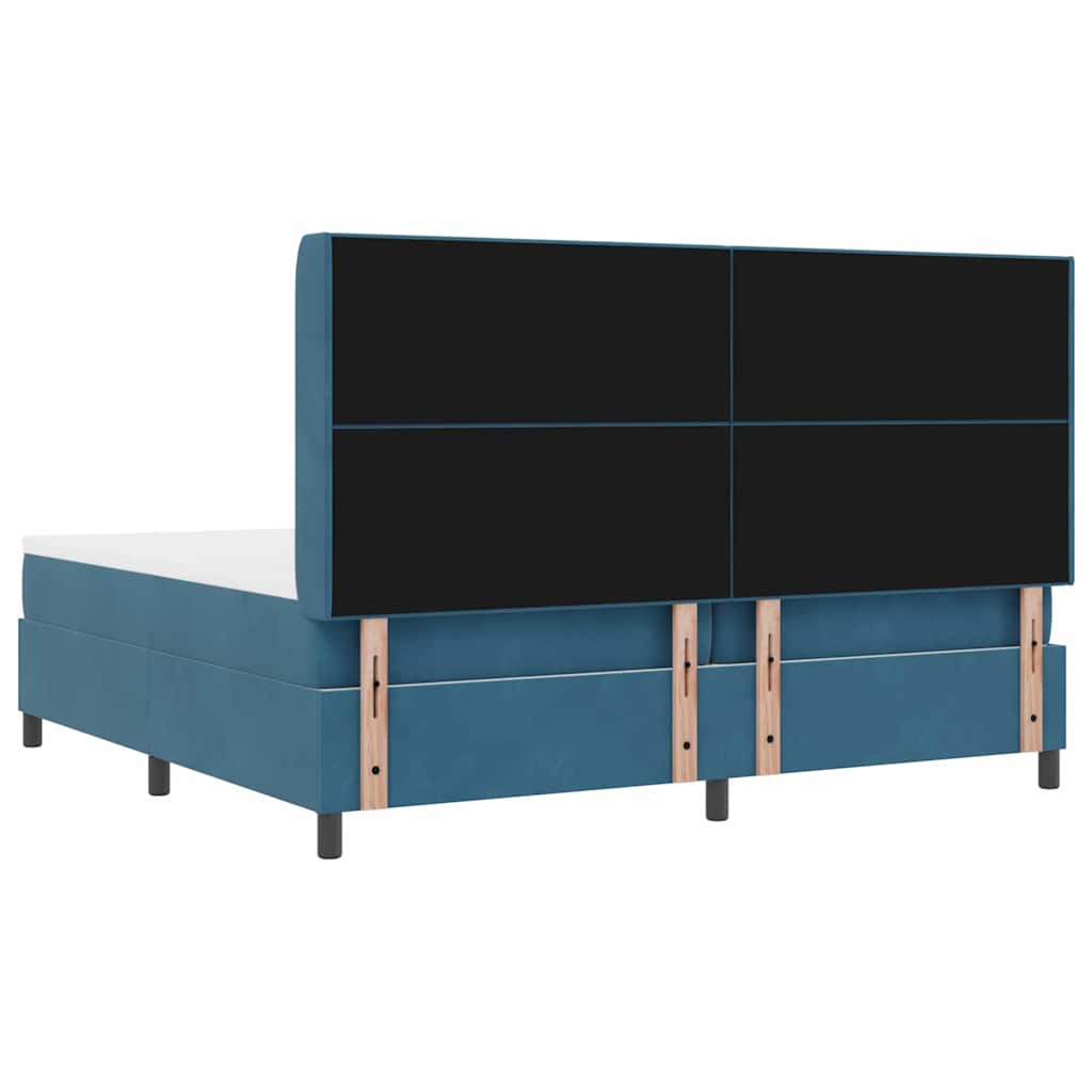 vidaXL Κρεβάτι με ελατήρια με κεφαλάρι Μπλε 100 x 200 cm Βελούδο