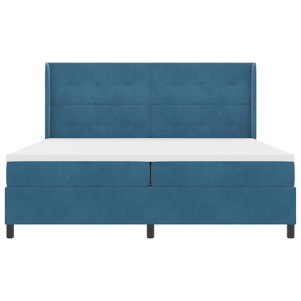 vidaXL Κρεβάτι με ελατήρια με κεφαλάρι Μπλε 100 x 200 cm Βελούδο