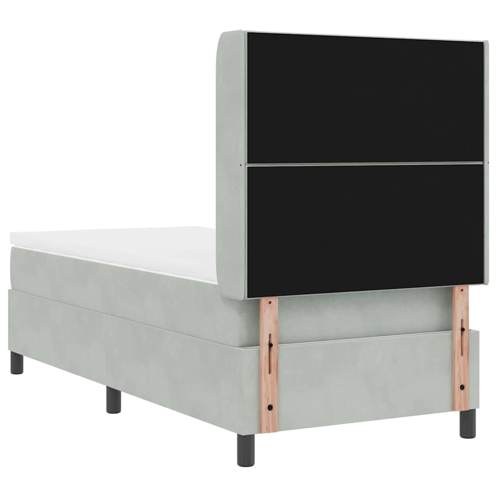 vidaXL Κρεβάτι με ελατήρια Ανοιχτό γκρι 100 x 200 cm Βελούδο