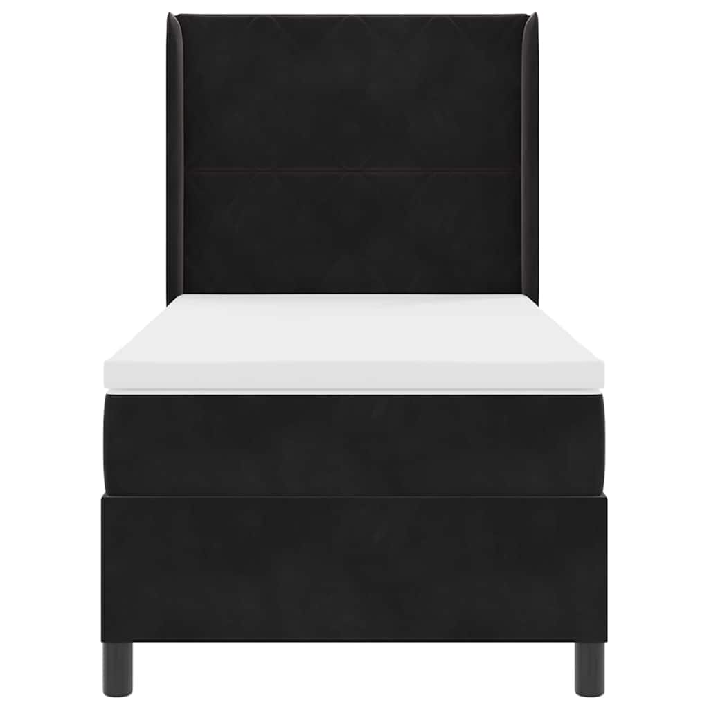 vidaXL Κρεβάτι με ελατήρια με κεφαλάρι Μαύρο 100 x 200 cm Βελούδο