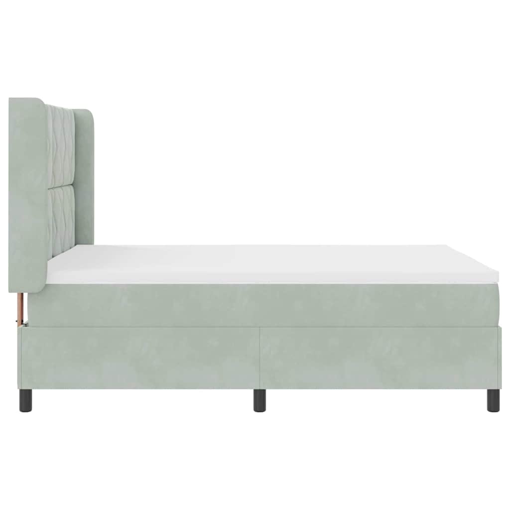 vidaXL Κρεβάτι με ελατήρια Ανοιχτό γκρι 140 x 190 cm Βελούδο