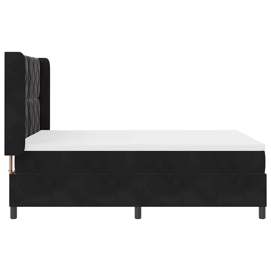 vidaXL Κρεβάτι με ελατήρια με κεφαλάρι Μαύρο 140 x 190 cm Βελούδο
