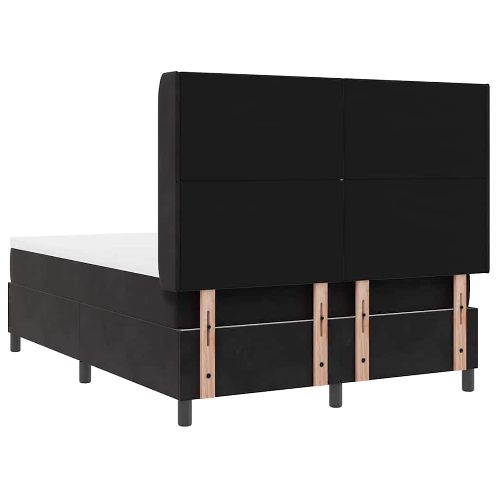 vidaXL Κρεβάτι με ελατήρια με κεφαλάρι Μαύρο 140 x 200 cm Βελούδο