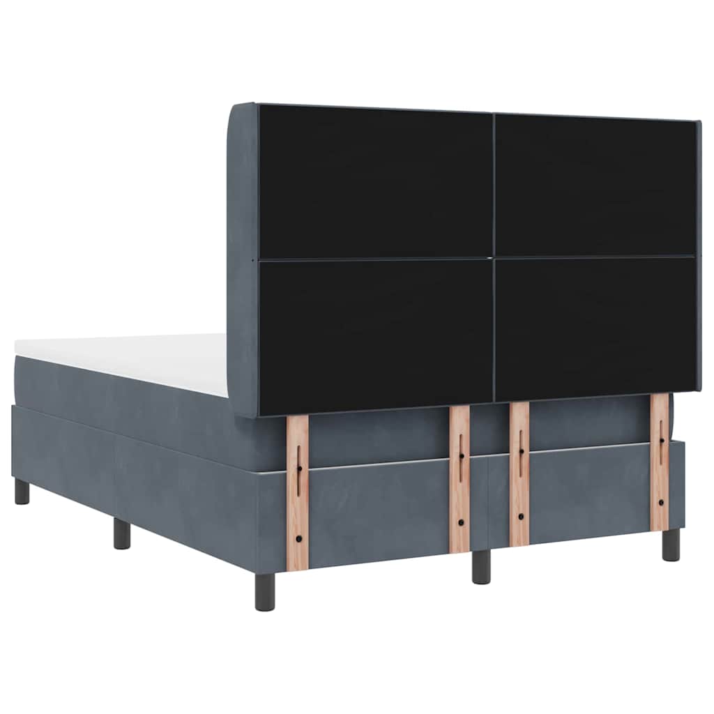 vidaXL Κρεβάτι με ελατήρια Σκούρο Γκρι 160 x 200 cm Βελούδο
