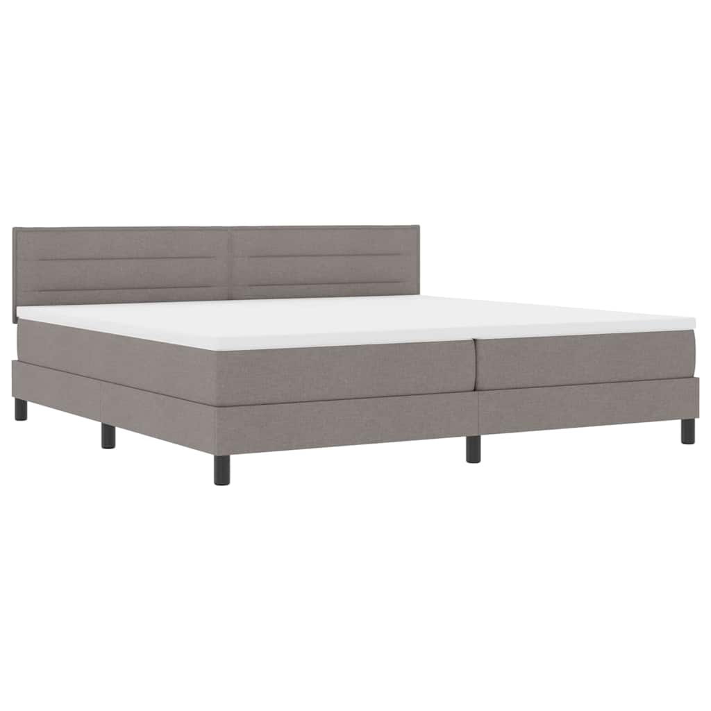 vidaXL Κρεβάτι με ελατήρια με στρώμα με led Taupe 200 x 200 cm ύφασμα