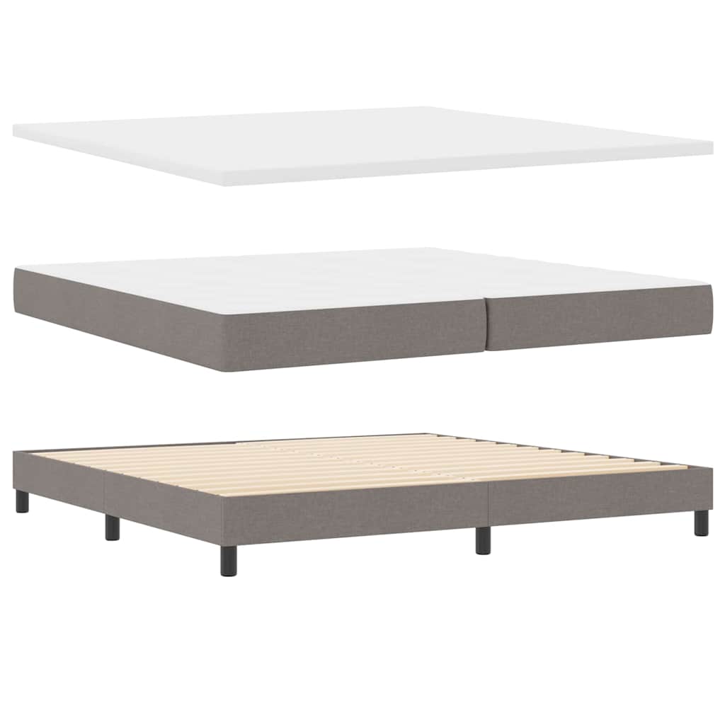 vidaXL Κρεβάτι με ελατήρια με στρώμα με led Taupe 200 x 200 cm ύφασμα