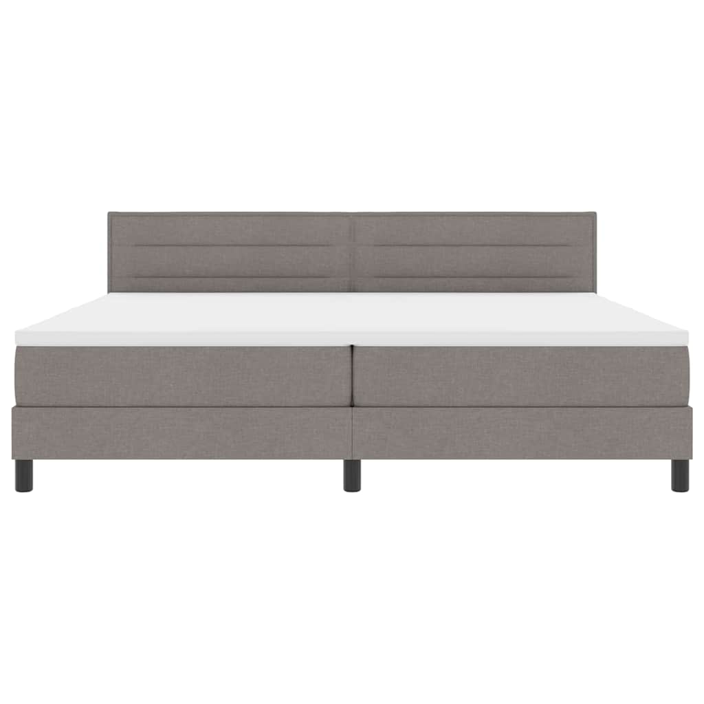 vidaXL Κρεβάτι με ελατήρια με στρώμα με led Taupe 200 x 200 cm ύφασμα