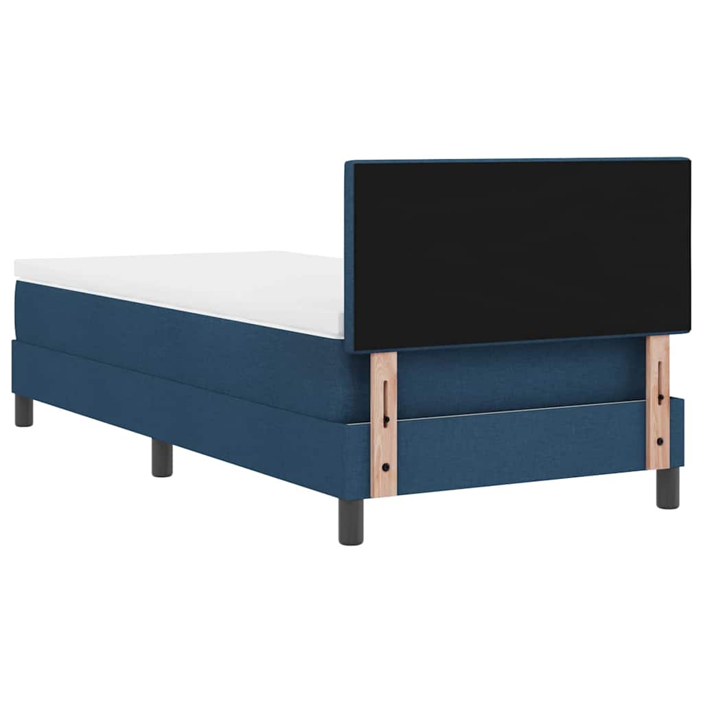 vidaXL Κρεβάτι με ελατήρια με μαξιλάρι Μπλε 80 x 200 cm ύφασμα
