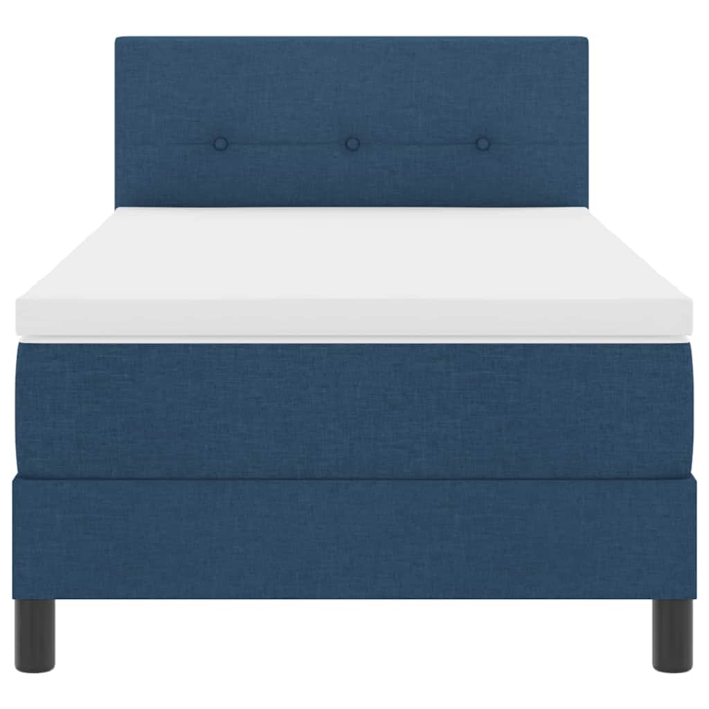 vidaXL Κρεβάτι με ελατήρια με μαξιλάρι Μπλε 80 x 200 cm ύφασμα