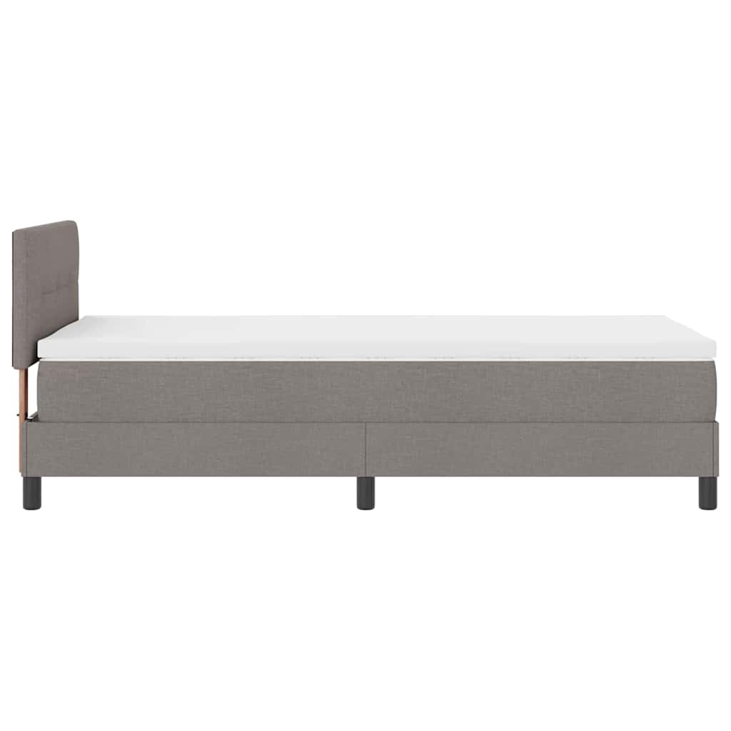 vidaXL Κρεβάτι με ελατήρια με κεφαλάρι Taupe 90 x 200 cm ύφασμα