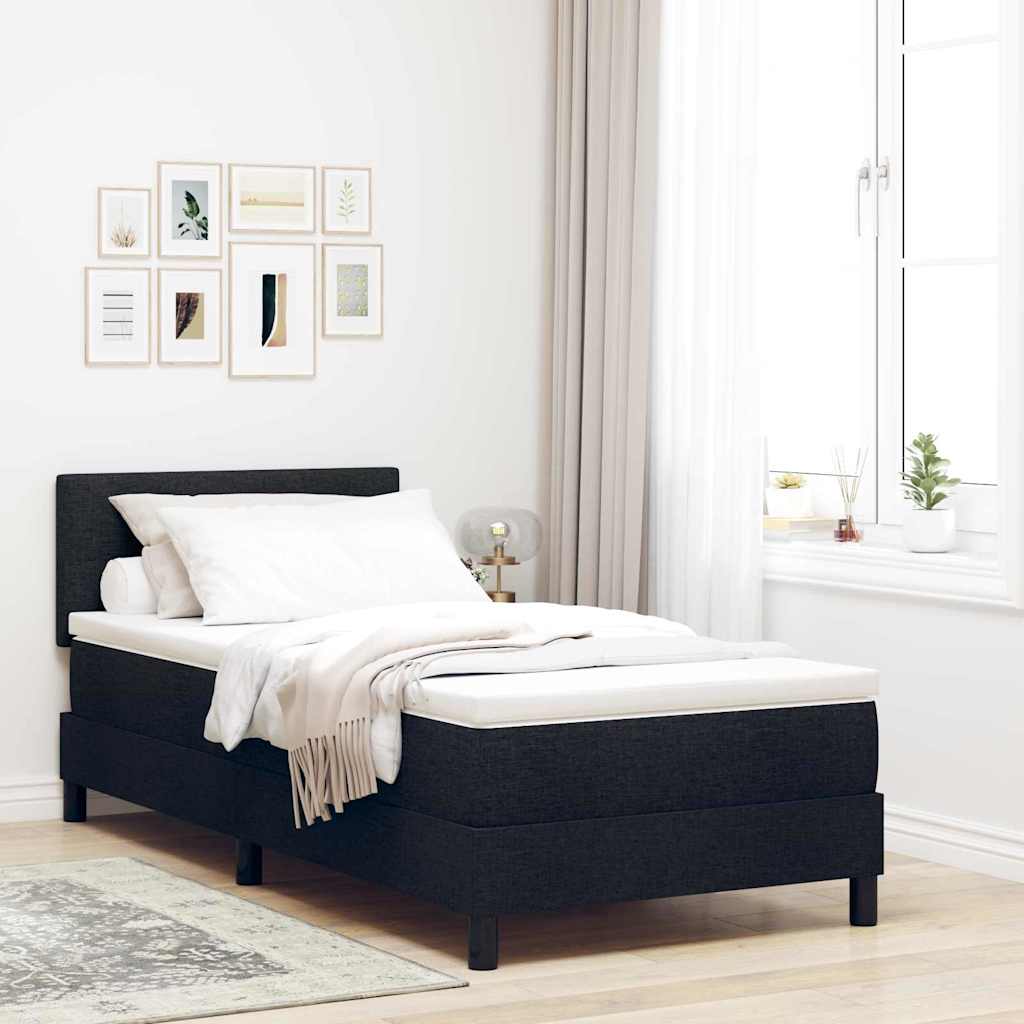 vidaXL Κρεβάτι με ελατήρια με κεφαλάρι Μαύρο 100 x 200 cm ύφασμα