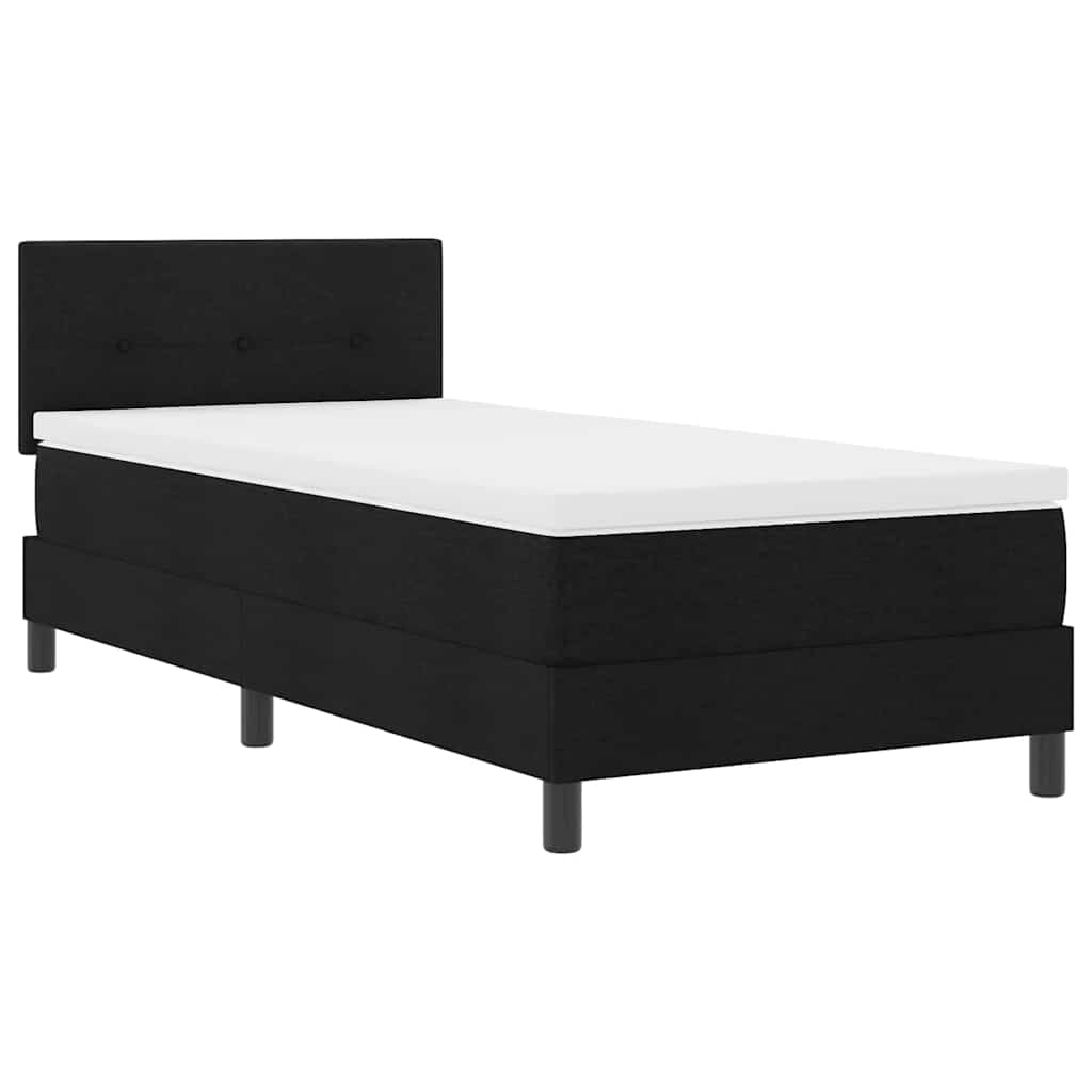 vidaXL Κρεβάτι με ελατήρια με κεφαλάρι Μαύρο 100 x 200 cm ύφασμα