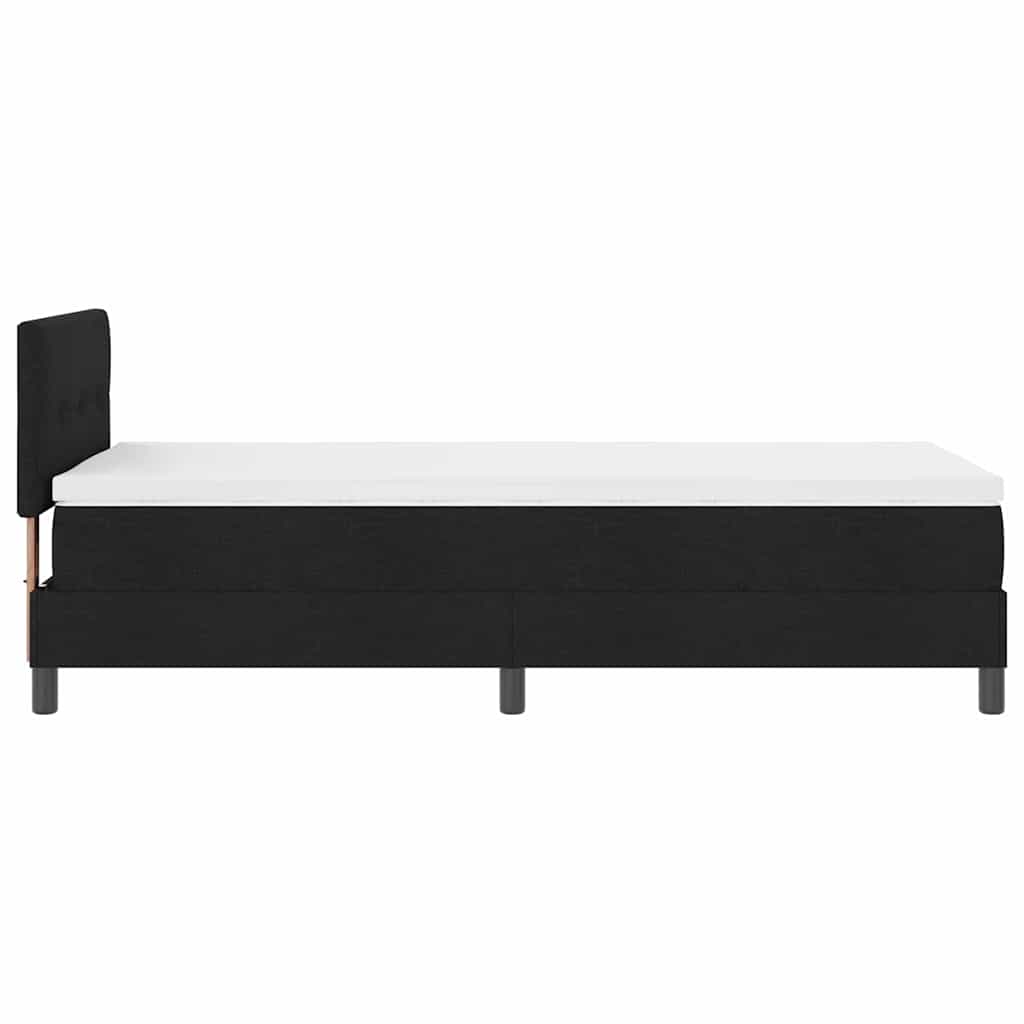 vidaXL Κρεβάτι με ελατήρια με κεφαλάρι Μαύρο 100 x 200 cm ύφασμα
