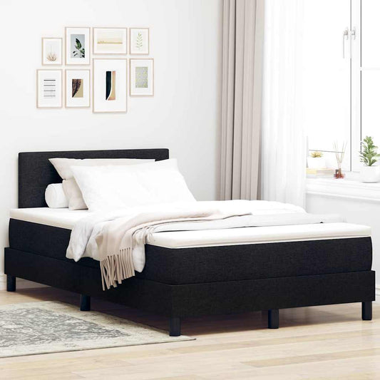 vidaXL Κρεβάτι με ελατήρια με κεφαλάρι Μαύρο 120 x 190 cm ύφασμα