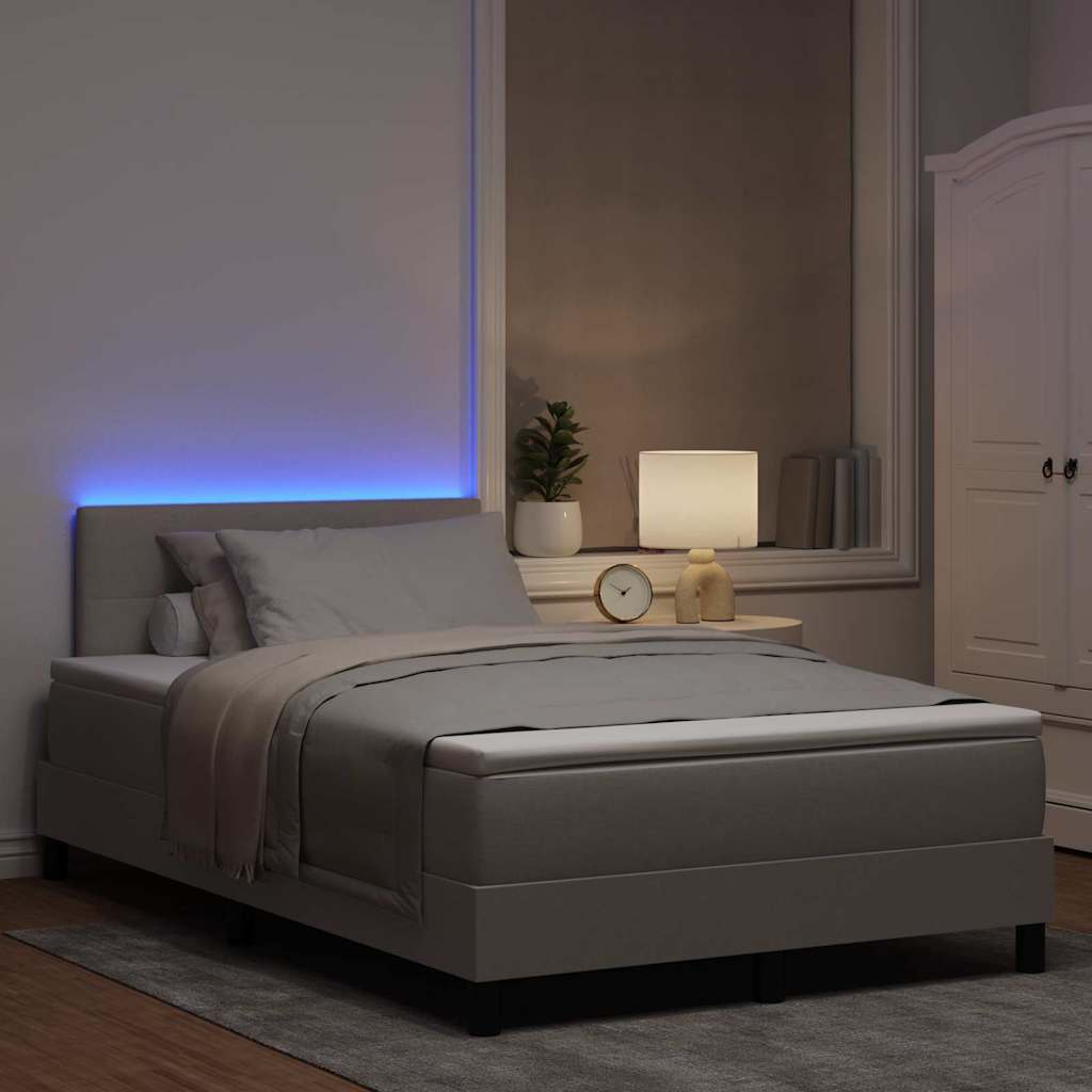 vidaXL Κρεβάτι με ελατήρια με κεφαλάρι Taupe 120 x 190 cm ύφασμα
