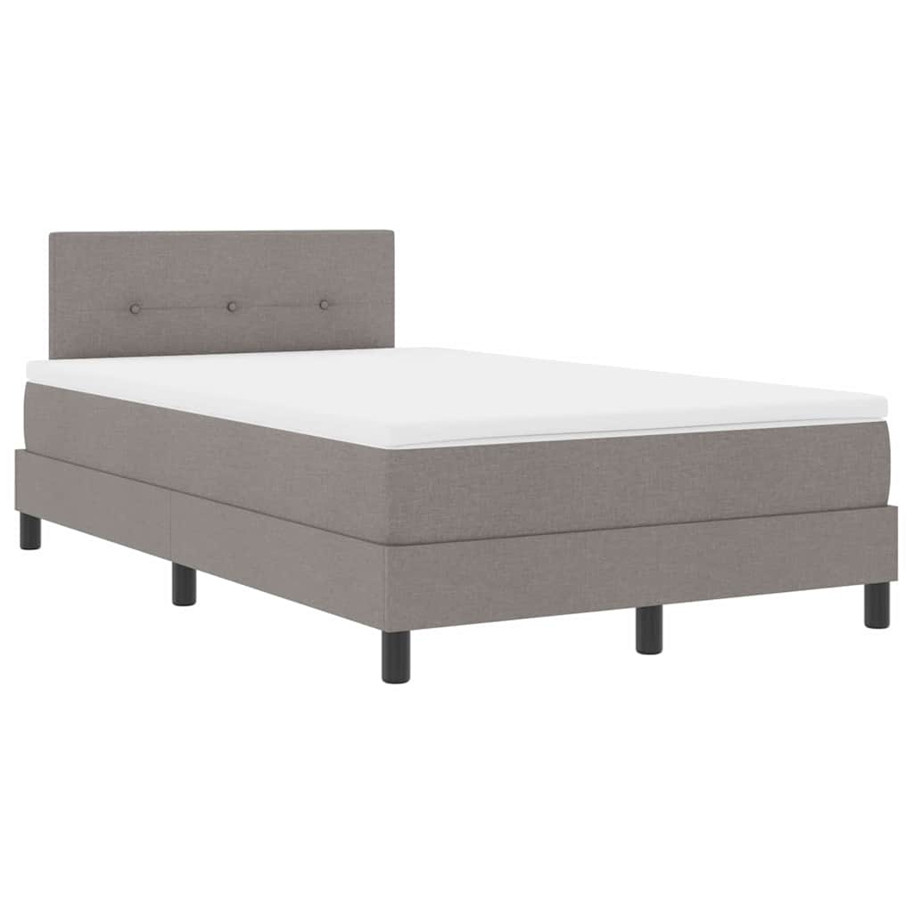 vidaXL Κρεβάτι με ελατήρια με κεφαλάρι Taupe 120 x 190 cm ύφασμα