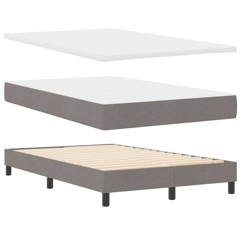vidaXL Κρεβάτι με ελατήρια με κεφαλάρι Taupe 120 x 190 cm ύφασμα