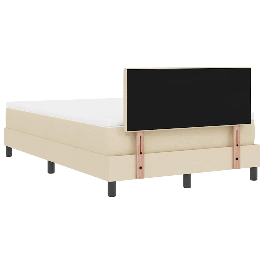 vidaXL Κρεβάτι με ελατήρια με κεφαλάρι Κρεμ 120 x 190 cm ύφασμα