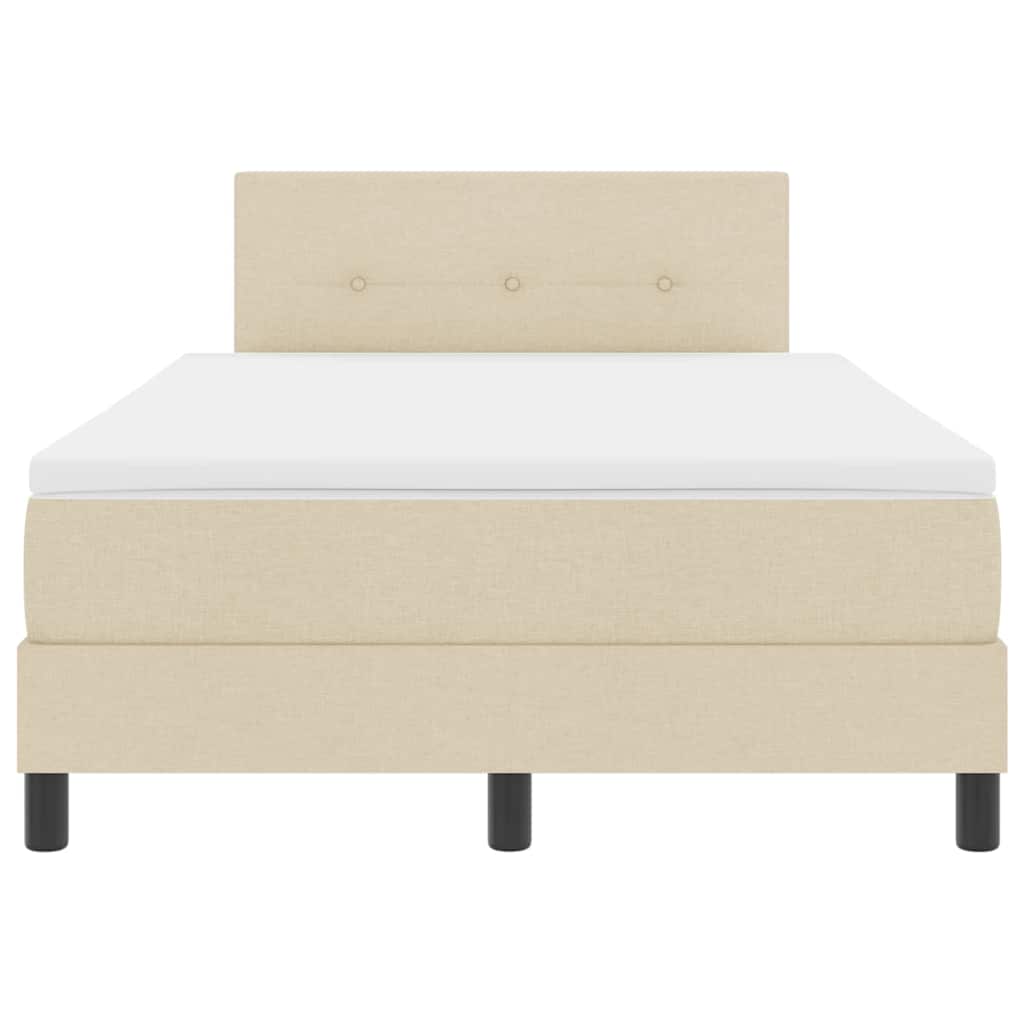 vidaXL Κρεβάτι με ελατήρια με κεφαλάρι Κρεμ 120 x 190 cm ύφασμα
