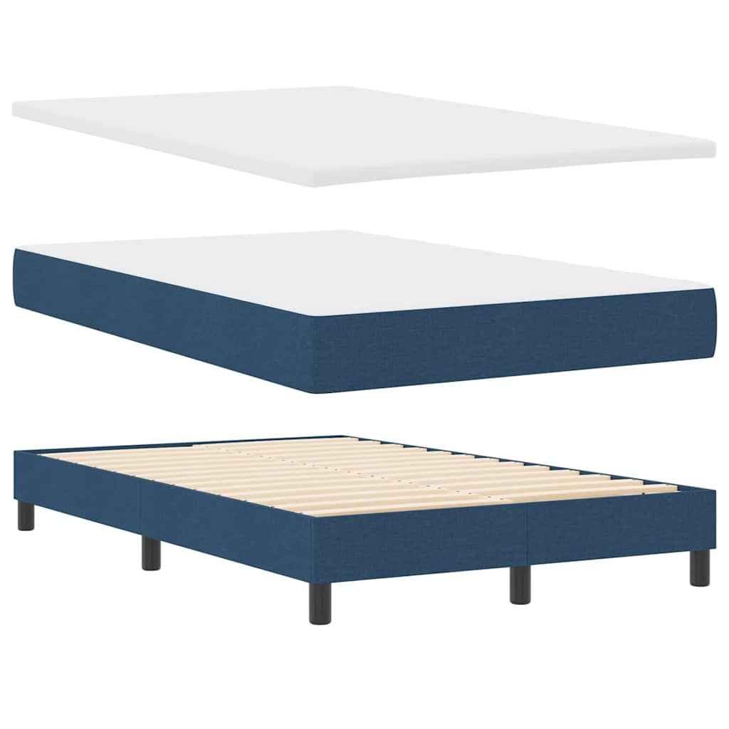 vidaXL Κρεβάτι με ελατήρια με κεφαλάρι Μπλε 120 x 190 cm ύφασμα