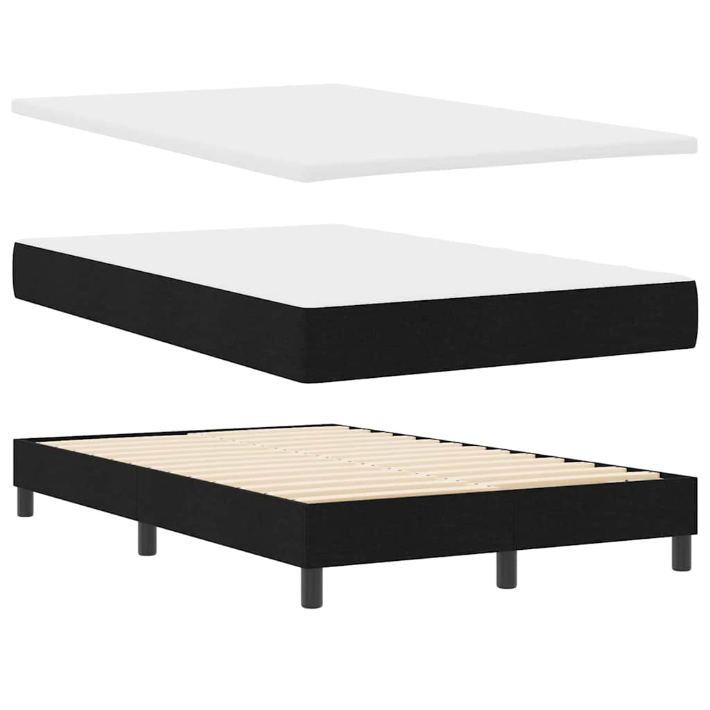 vidaXL Κρεβάτι με ελατήρια με κεφαλάρι Μαύρο 120 x 200 cm ύφασμα