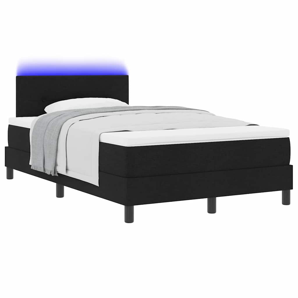 vidaXL Κρεβάτι με ελατήρια με κεφαλάρι Μαύρο 120 x 200 cm ύφασμα