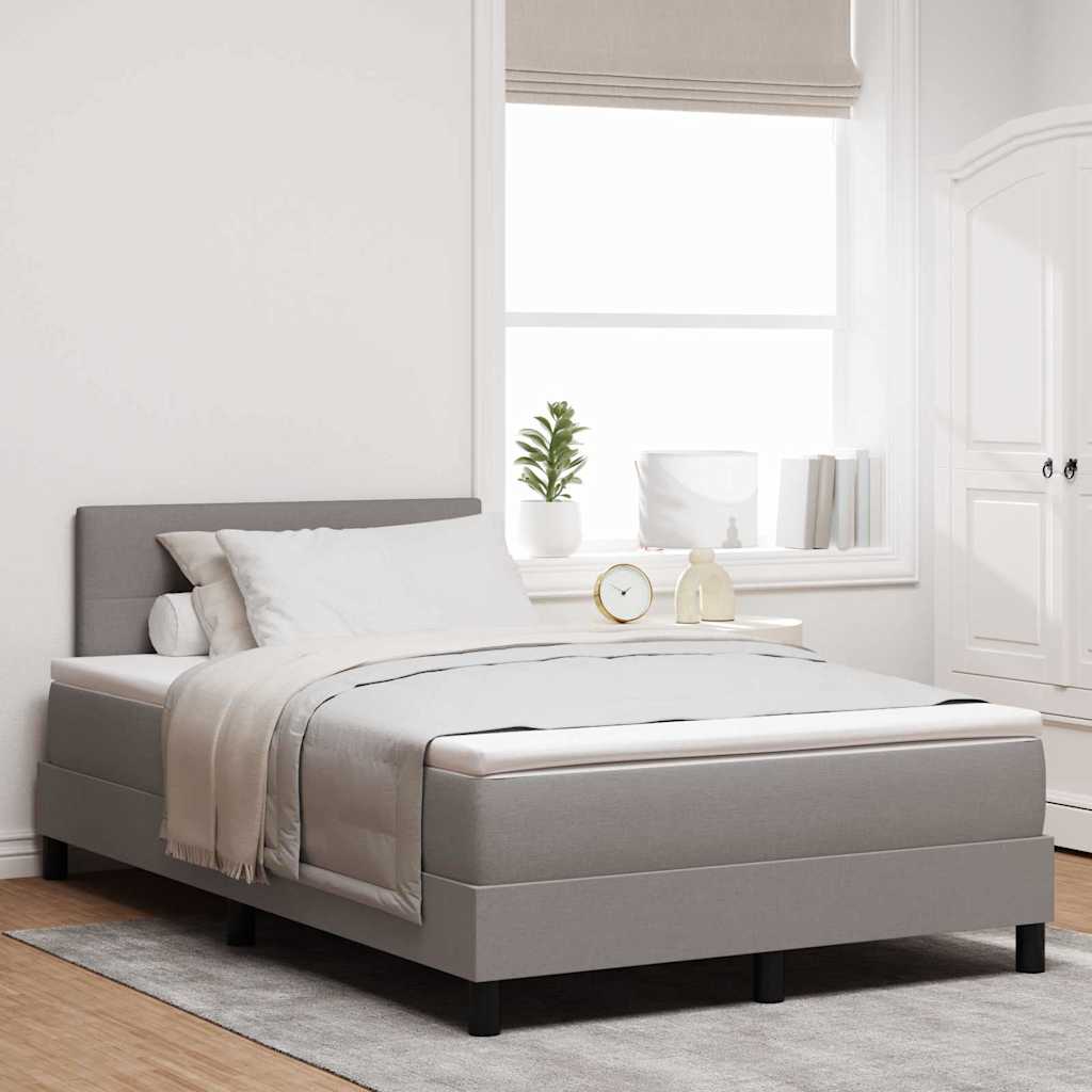 vidaXL Κρεβάτι με ελατήρια με κεφαλάρι Taupe 120 x 200 cm ύφασμα