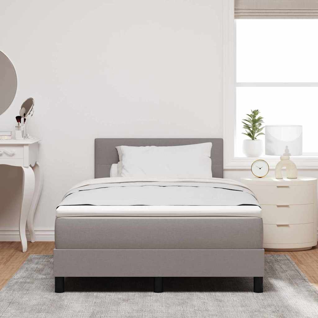 vidaXL Κρεβάτι με ελατήρια με κεφαλάρι Taupe 120 x 200 cm ύφασμα