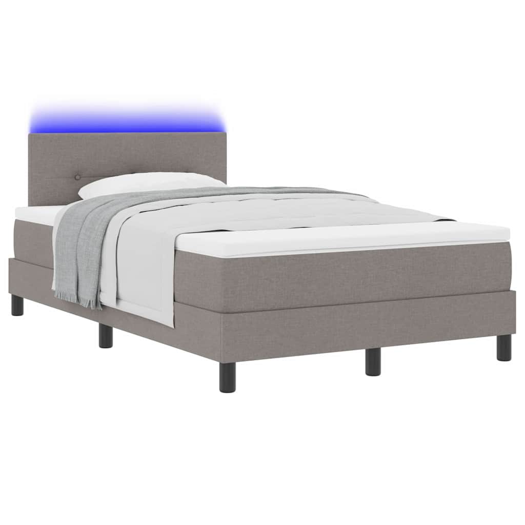 vidaXL Κρεβάτι με ελατήρια με κεφαλάρι Taupe 120 x 200 cm ύφασμα