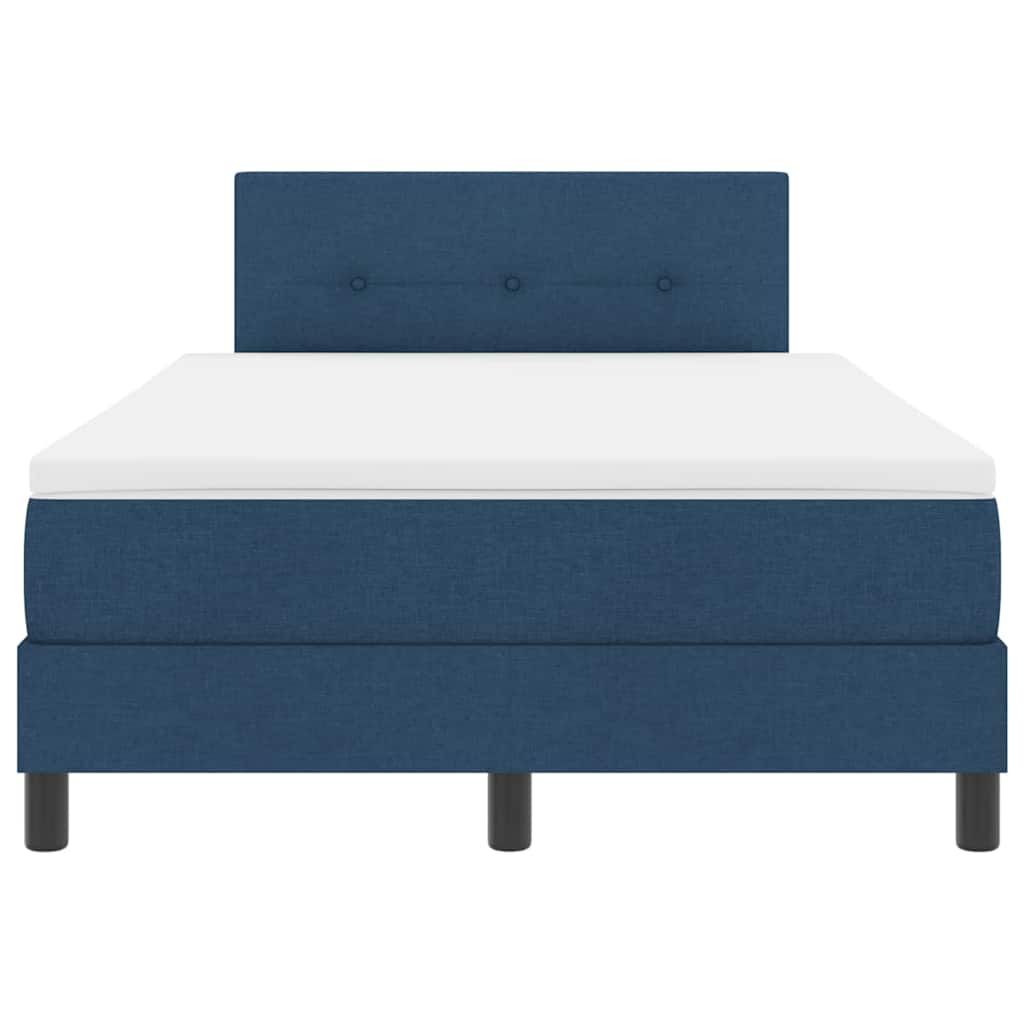 vidaXL Κρεβάτι με ελατήρια με μαξιλάρι Μπλε 120 x 200 cm ύφασμα